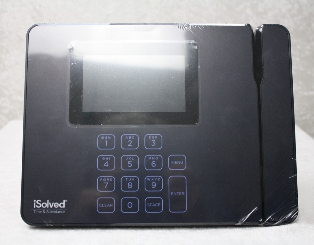 ISolved Time Clock with Biometric Reader Employee Attendance Machine New Open Bx
