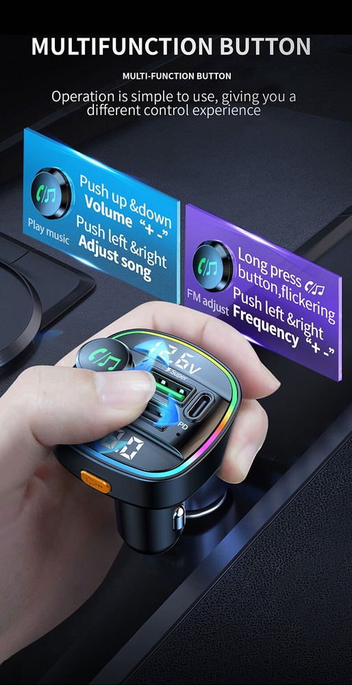 Bluetooth Car FM Transmitter MP3 Player Hands Free Radio Adapter Kit USB Charger