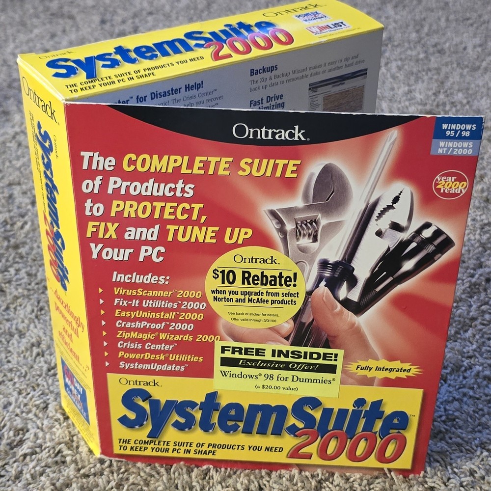 Ontrack SystemSuite 2000 Windows 98/95/2000 W/User Guide Big Box PC CD Rom/Disk