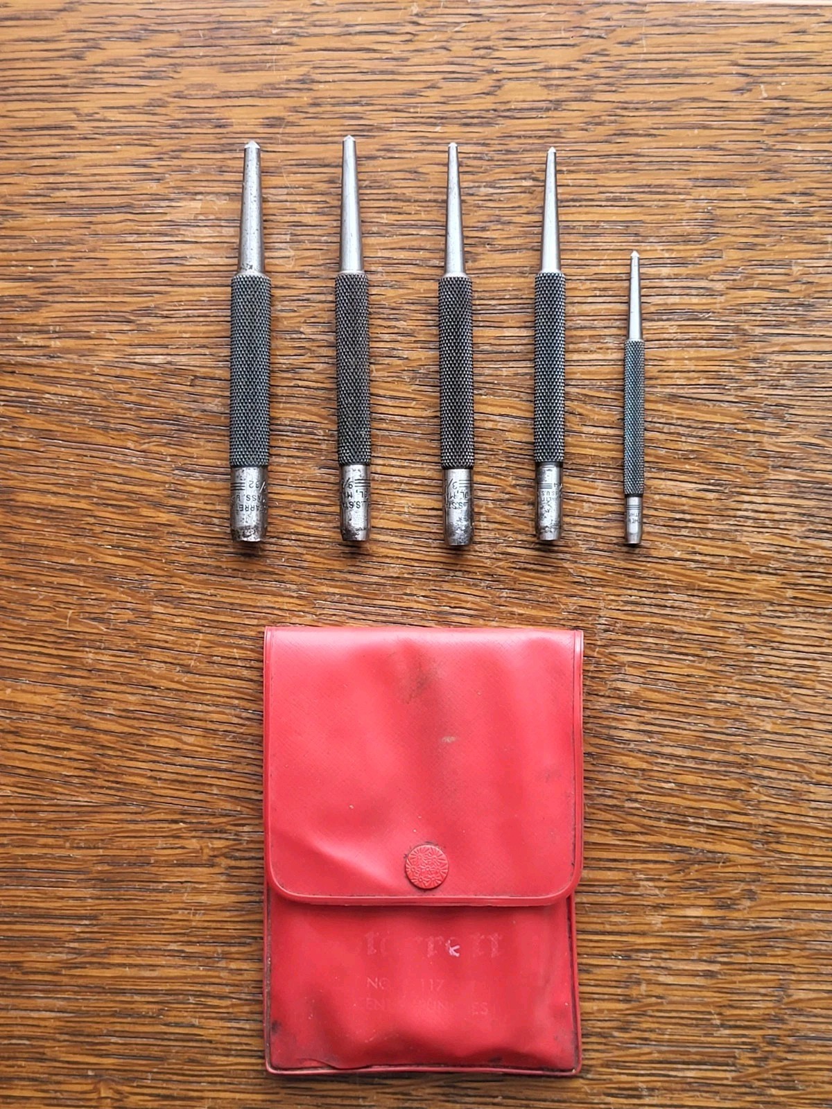 Vintage L. S. Starrett No. S 117 Set of (5) Center Punches Machinist Tools USA