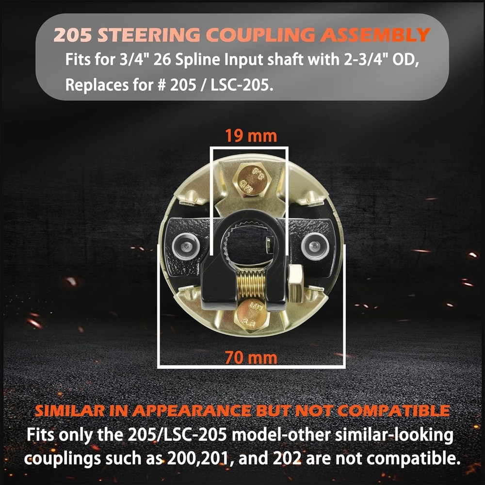Steering Coupling Assembly Rag Joint - 3/4" 26 Spline Input Shaft 2-3/4