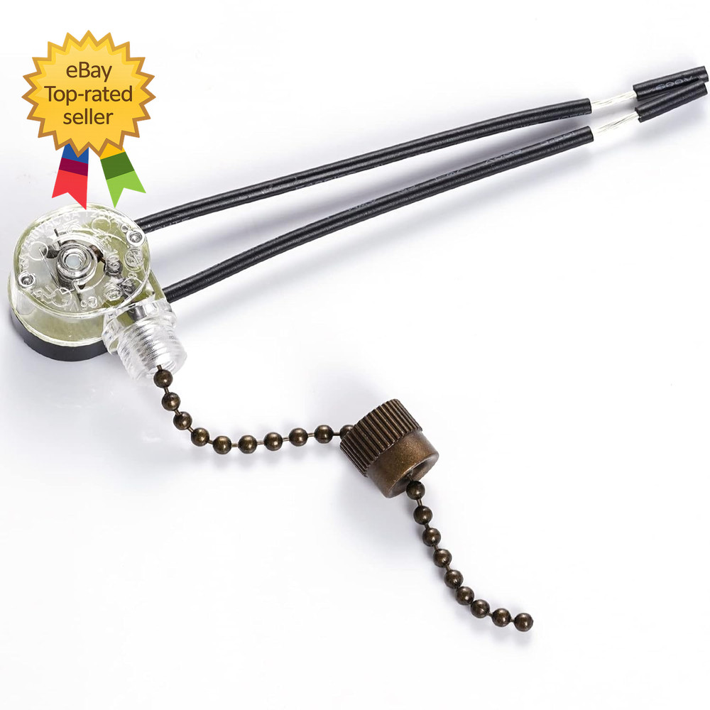 3 Pack Ceiling Fan Pull Chain Switch Zing Ear ZE 109 Two Wire Light Switch