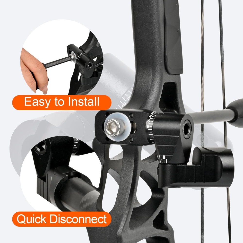 Archery Single Side V-Bar Mount - Adjustable Bow Stabilizer Quick Disconnect ...
