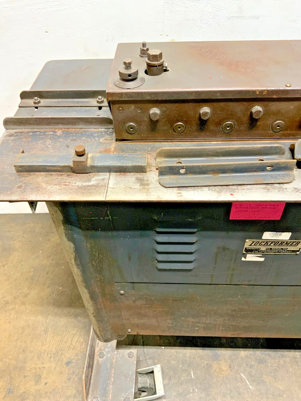 Pittsburgh Lockformer 18 GA Gauge Roll Cleat Former Power Flanger Machine D11B