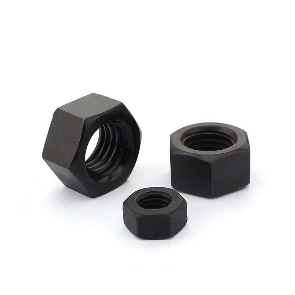 M11 Black Steel Hex Nuts / Flat Washers / Spring Washers