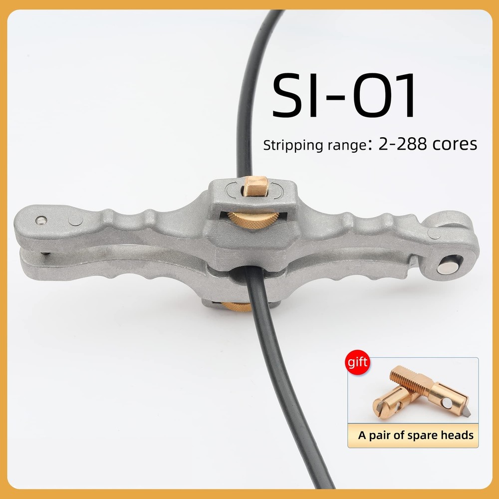 Fiber optic cable stripper two-piece set SI-01 Longitudinal Opening Knife and...