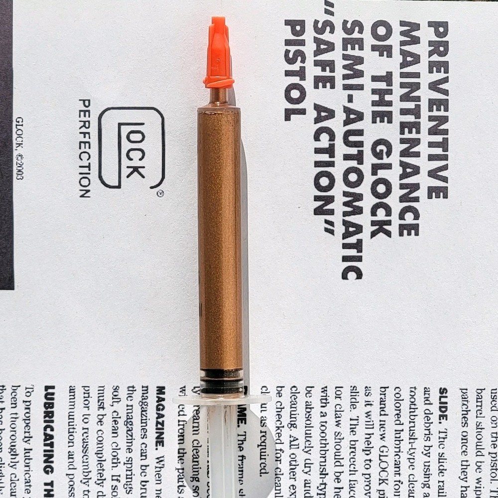 COPPER COLORED GLOCK PISTOL LUBRICANT in LARGE APPLICATOR 3ML