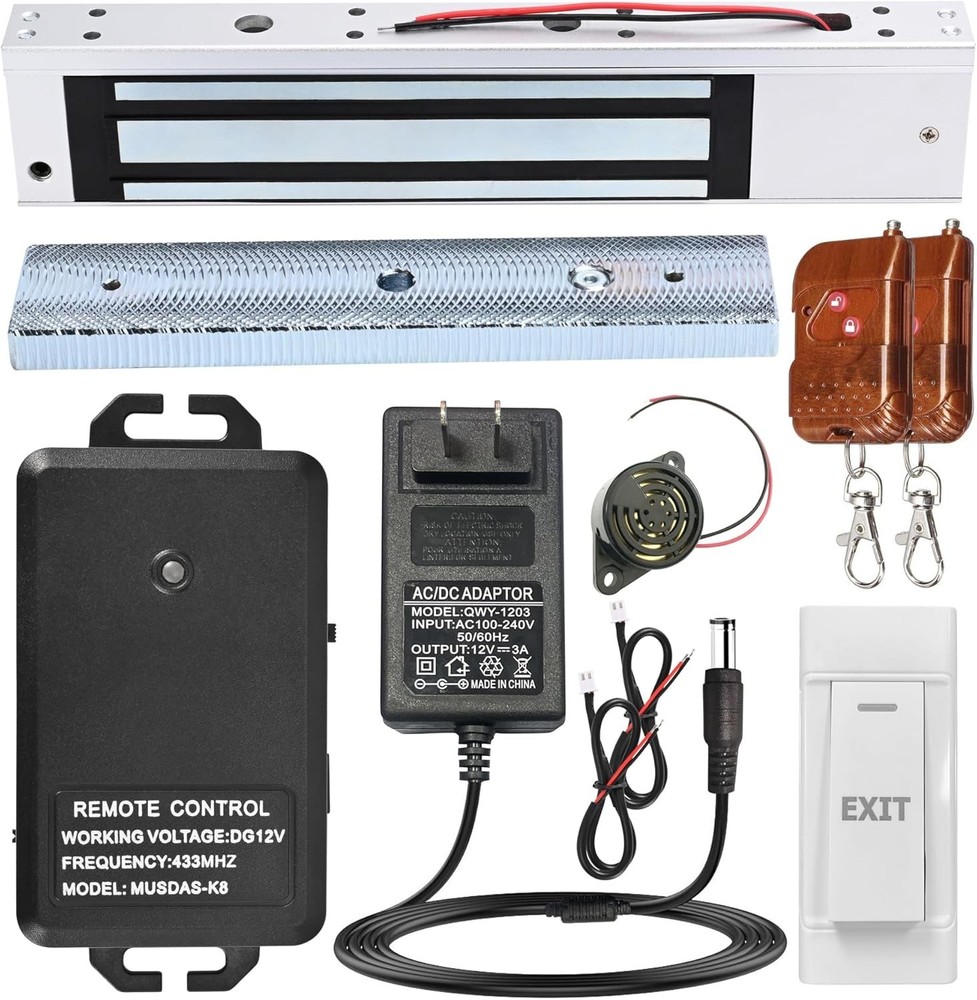 Magnetic Door Lock Kit with Remote Control 600lbs Power Fail Safe Wireless Entry