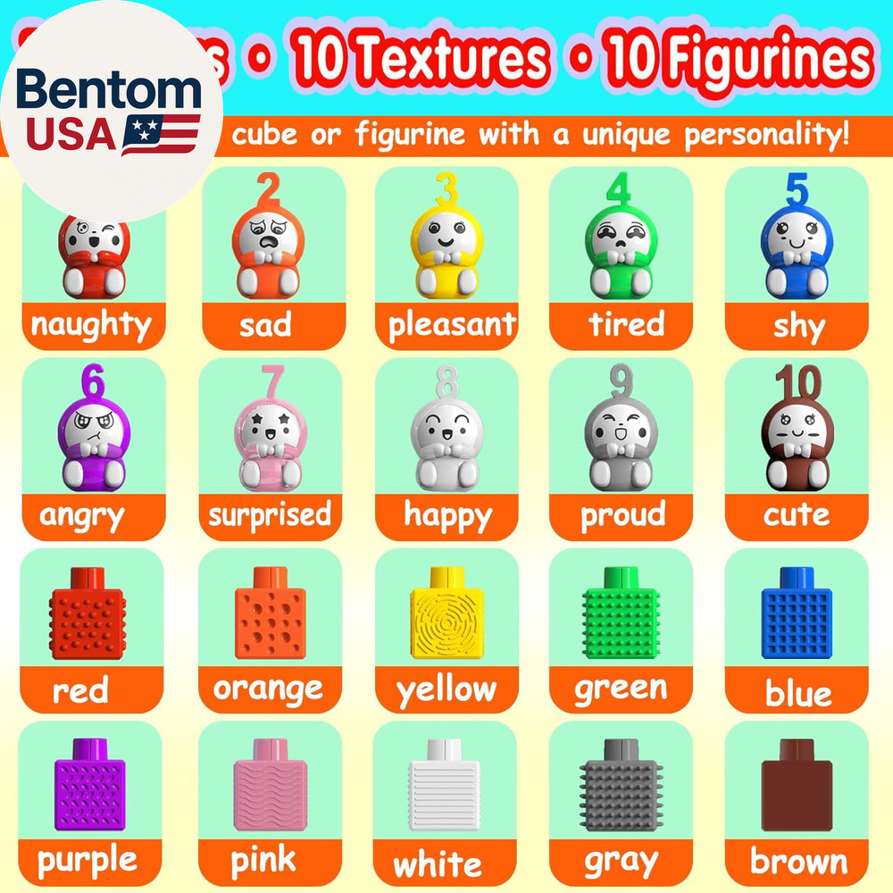 Number Counting Blocks 1-10 with Figures: 65PCS Soft Silicone Stacking & Sensory