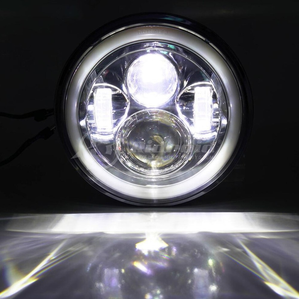 For Harley Davidson Electra Glide Classic 7" LED Headlight + 4.5" Passing Lights