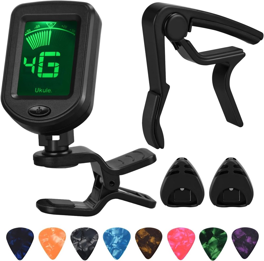 Beginner Guitar Accessory Bundle Capo Tuner Picks