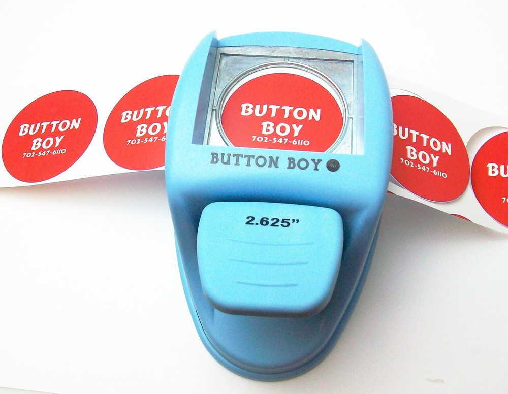 2.25" Button Making Kit - Button Machine, Button Boy Punch + 100 pinback parts