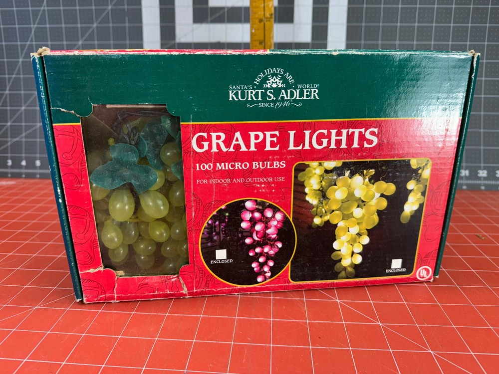 Kurt S. Adler Grape String Lights 100 Micro Bulbs Green 5 Clusters