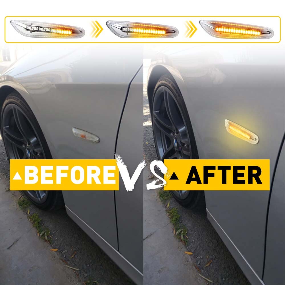SMD LED Front Fender Side Marker Lights Assembly For BMW E90 E82 E92 E46 E83 E60