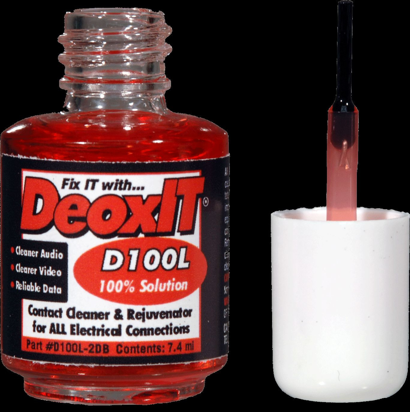 DeoxIT®D100L-2DB liquid 7.4ml 100% solution, Brush Applicator