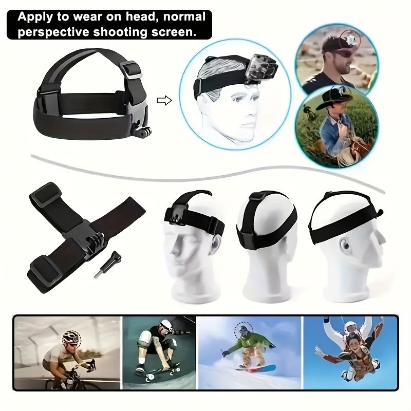 6PCS Action Camera & Phone Mount Set-Head/Chest Straps for First-Person Shooting