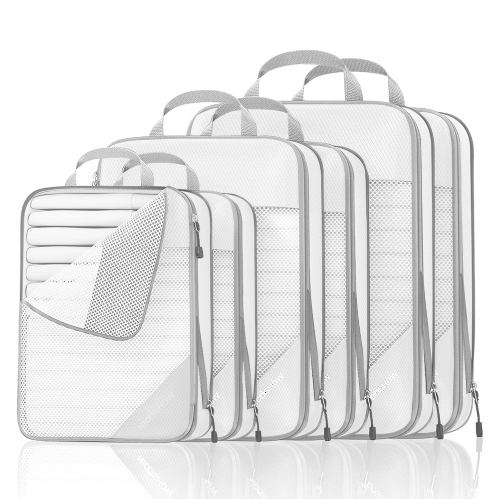 Compression Packing Cubes 6 Set, Compressible Space-Saving Packing Cubes for ...