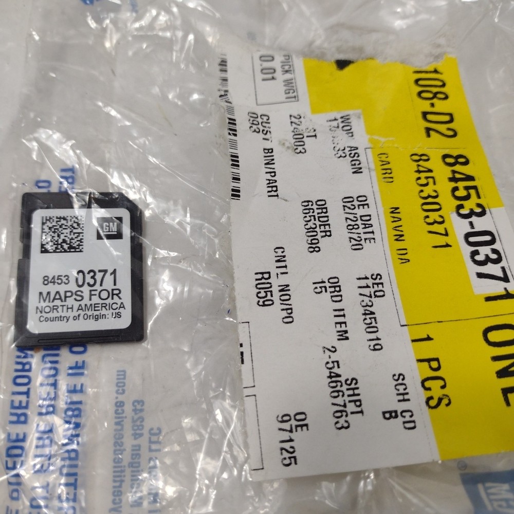 Genuine OEM GM Navigation Data Card 84530371