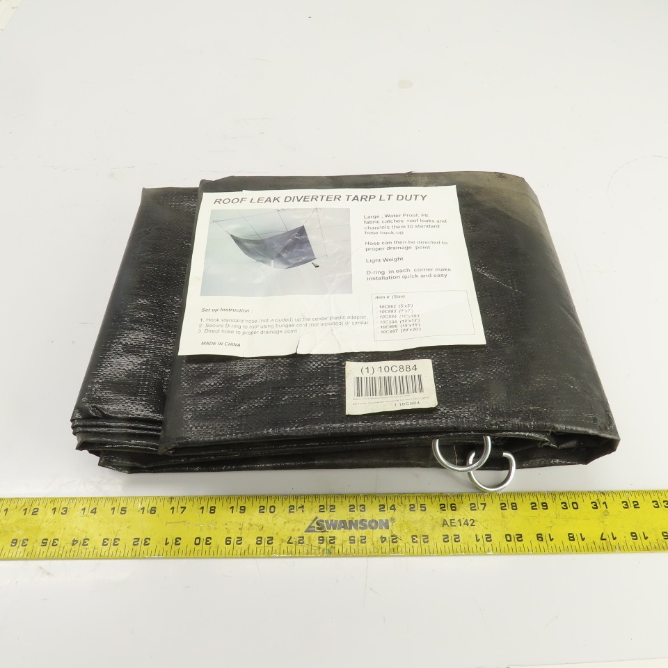 10' x 10' Roof Leak Diverter Polyethylene Tarp Light Duty