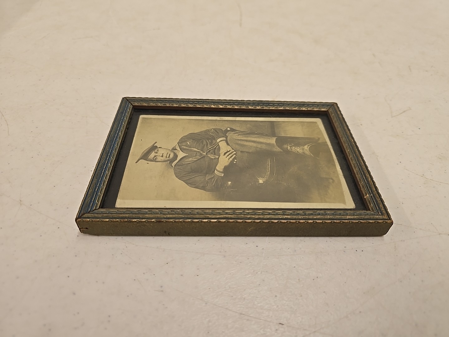 Antique WW1 US Navy African American Sailor Framed Photograph