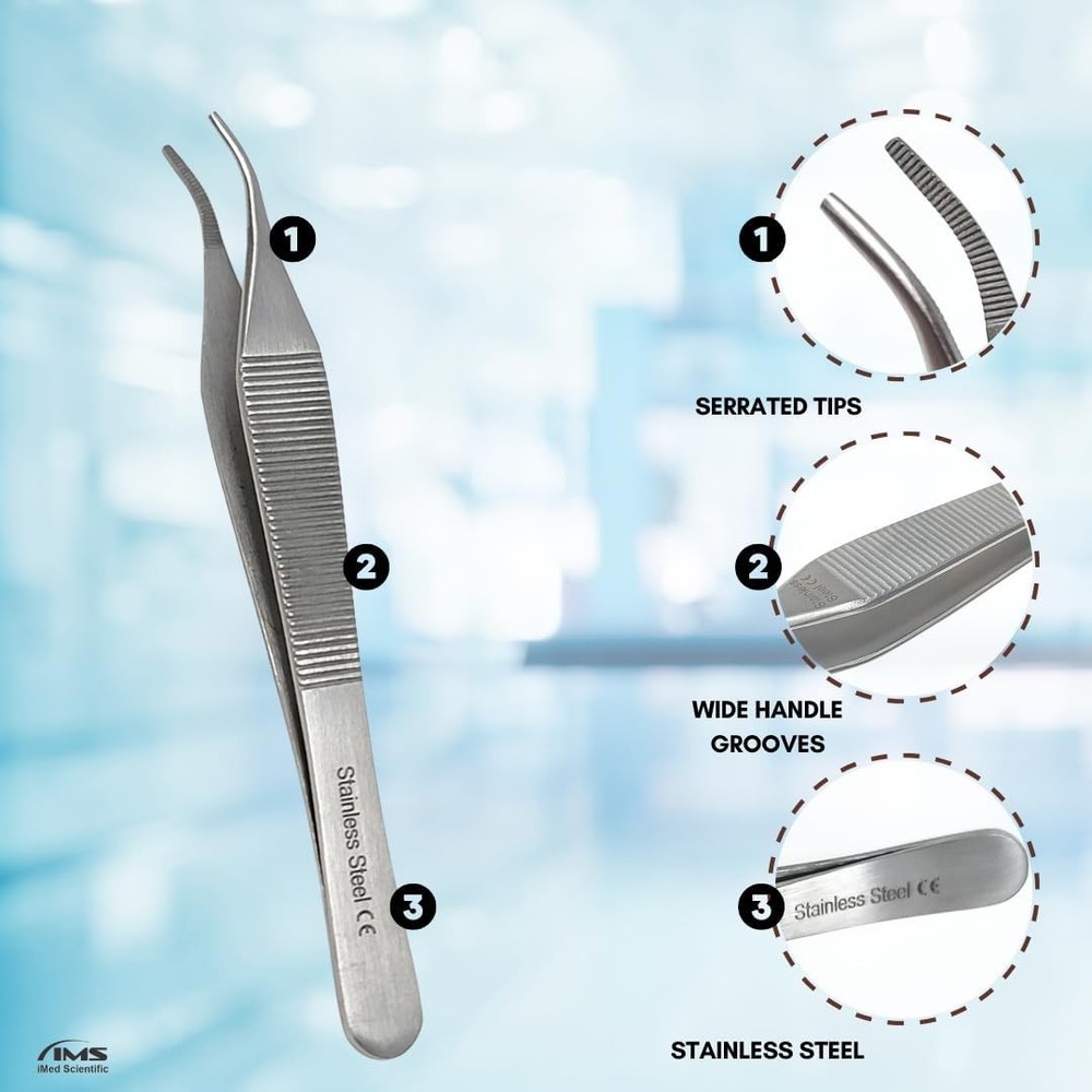 Adson Forceps Tissue 1×2 Tissue Forceps, Adson Dressing Forceps-CRV