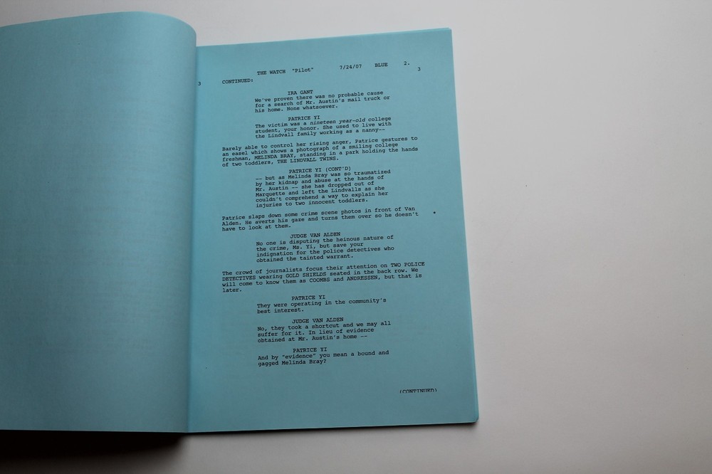 THE WATCH / Ed Decter & John J. Strauss 2007 TV Script Unproduced Pilot
