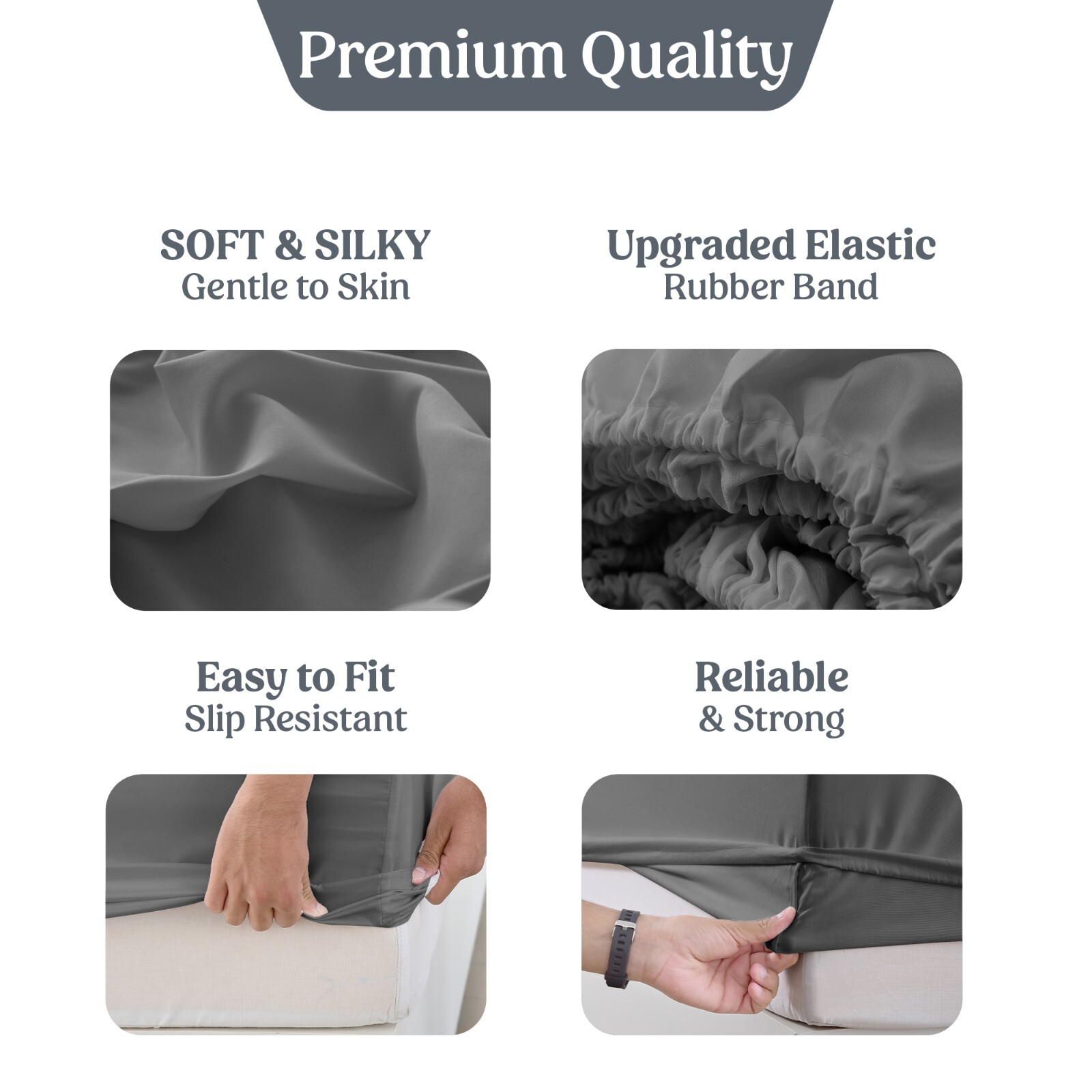 Fitted Sheet Deep Pocket Easy Care Breathable Microfiber Elastic Bedding Sheets