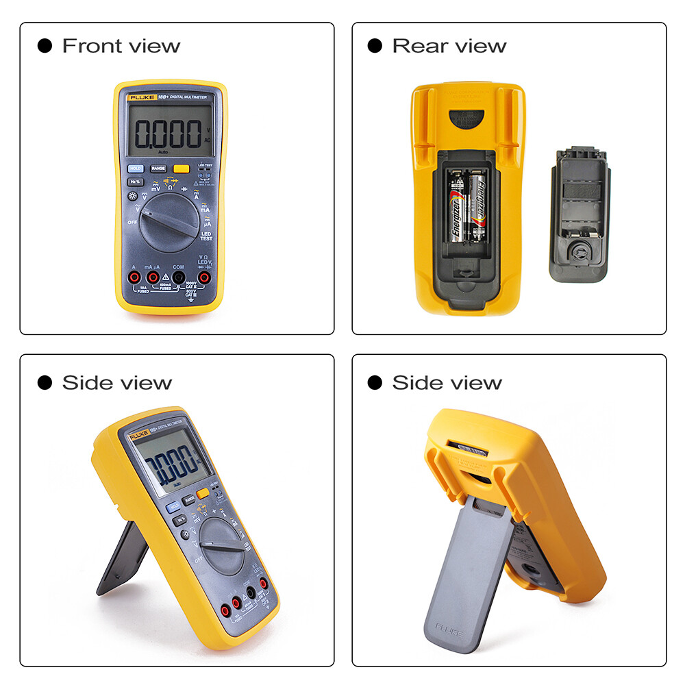 Fluke 18B+ AC/DC Voltage Current Digital Multimeter Auto/Manual Range LED Test