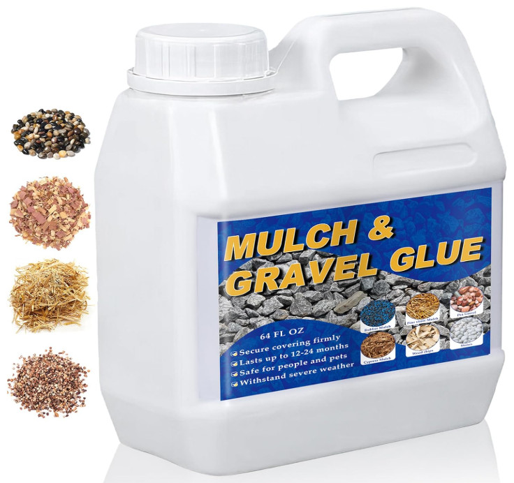 NEW! 128oz Mulch & Gravel Glue for Decorative Landscaping, Rock Stones Wood Bark