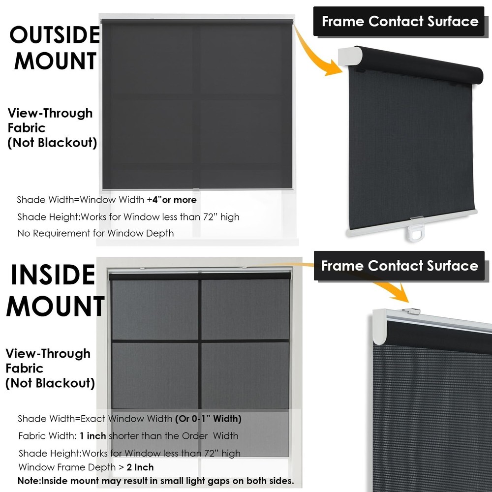 Cordless Roller Shades for Windows,Light Filtering Pull Down Blinds,Solar Scr...
