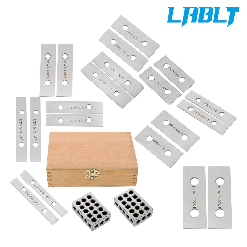 LABLT 1 Matched Pair 1-2-3 Blocks 23 Hole & 20Pcs 1/8×4" Precision Parallel Set