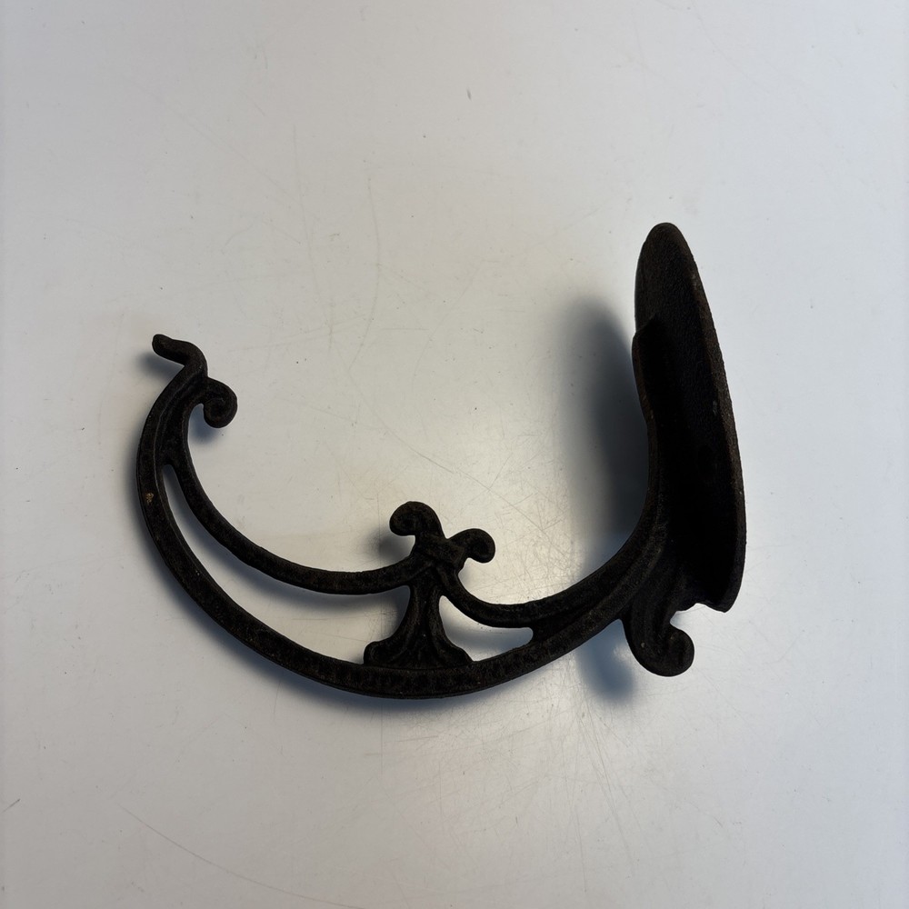 Antique Cast Iron Half Round Gutter Bracket 5½” Ornate Scroll