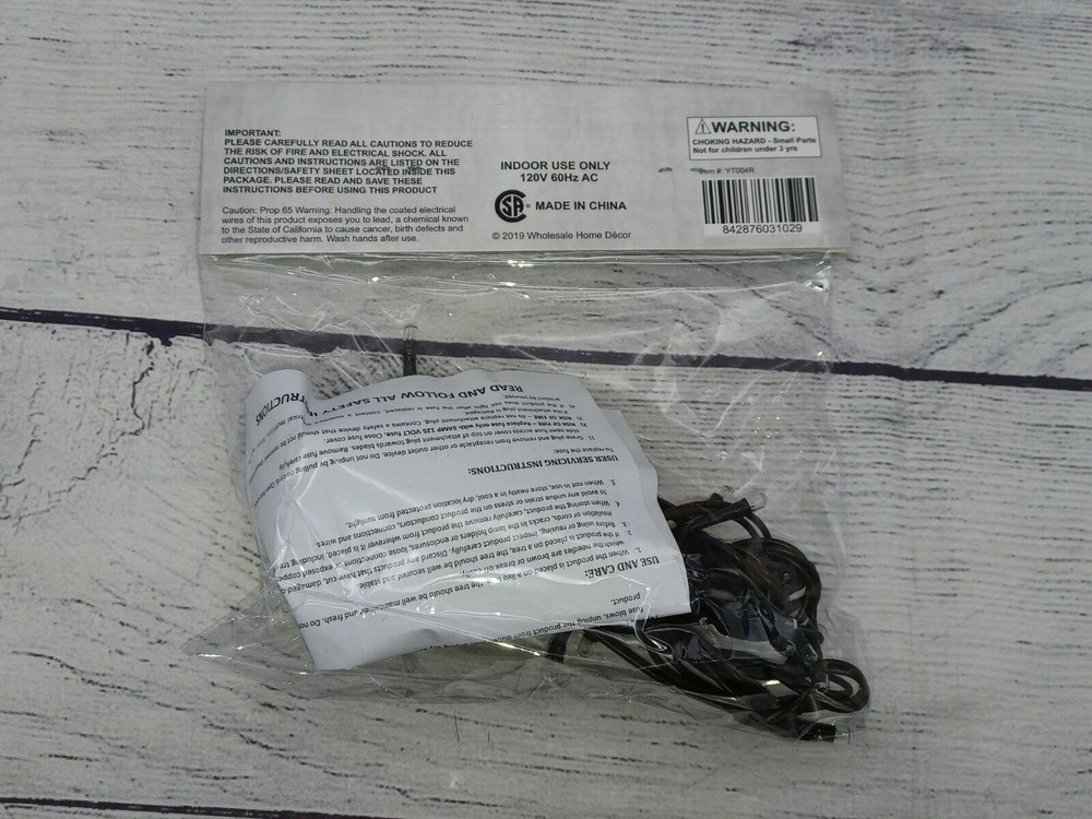 35 count Brown Cord Wire Light Strand String Set, Warm White Tiny Rice Bulbs