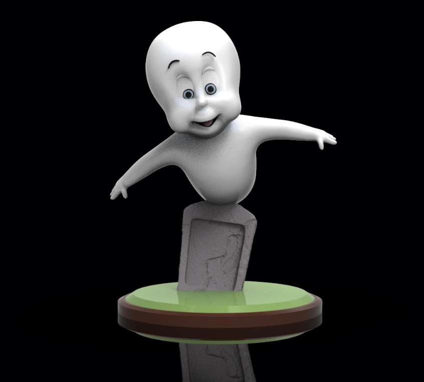 UNPAINTED Casper Friendly Ghost 3D Printed Model Kit (9-22)
