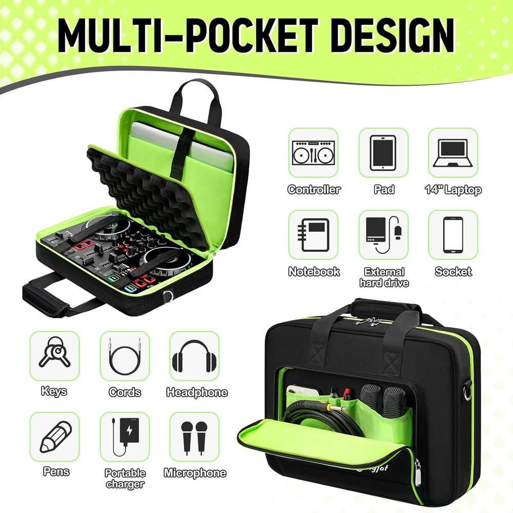 DJ Controller Case Compatible for Hercules Djcontrol Inpulse 200 MK2/ 200, Padde
