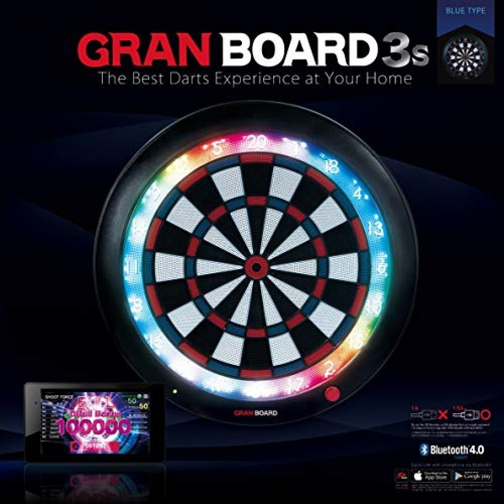 GRAN BOARD 3s LED Bluetooth Dartboard Blue