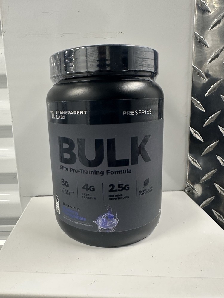 Trasparent Labs Bulk Elite Pre-training Formula Blue Berry Pomegranate 🚚🚛😱