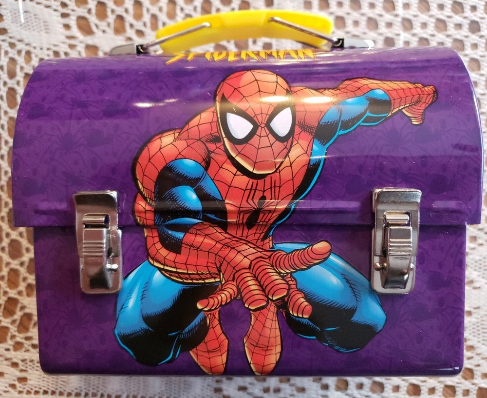 2001 Marvel - SPIDER-MAN Purple Small Tin With Handle!!