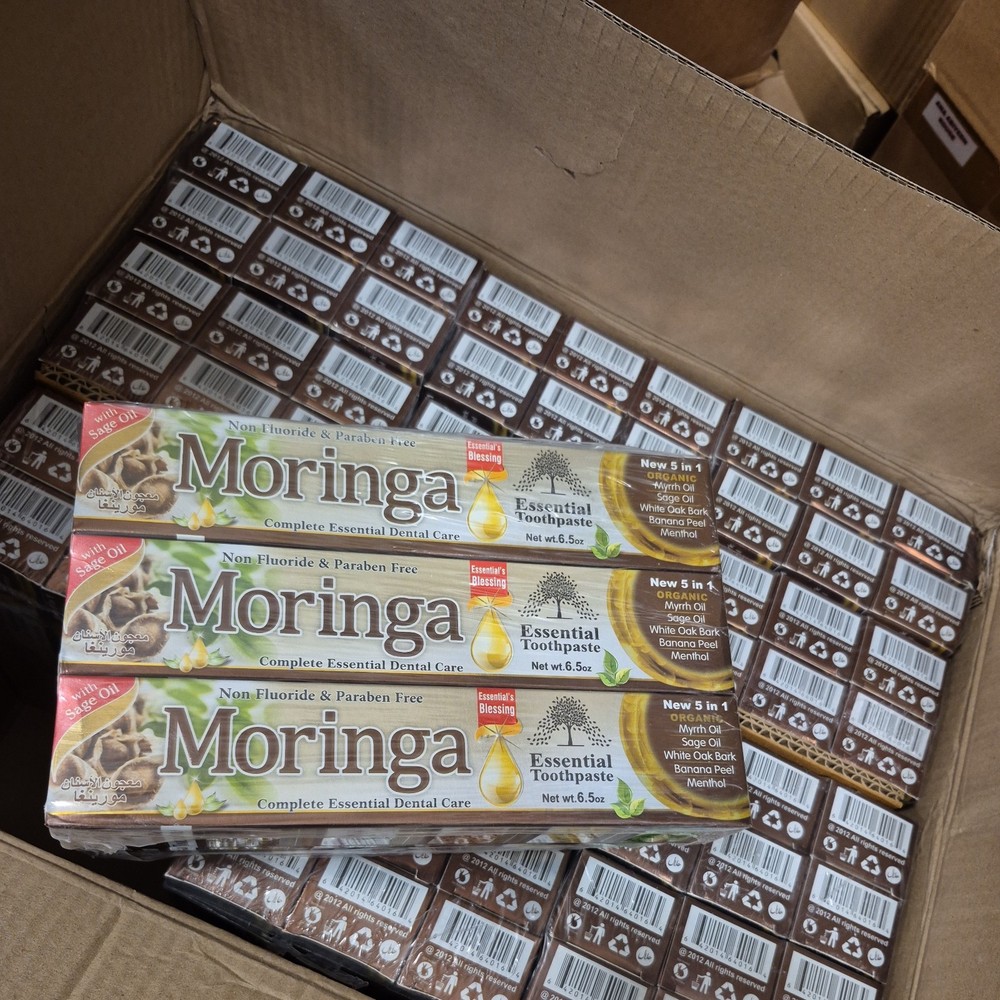 6 PACK- MORINGA Toothpaste, Natural & Organic, Fluoride Free & Vegetable Base