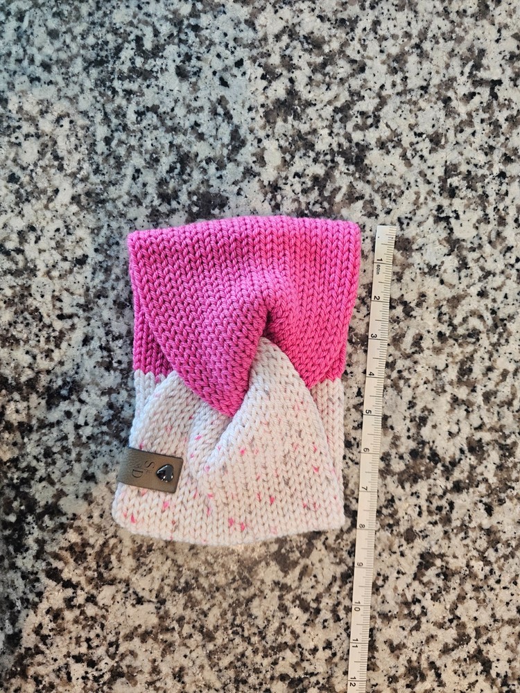 Hand knit twisted ear warmer