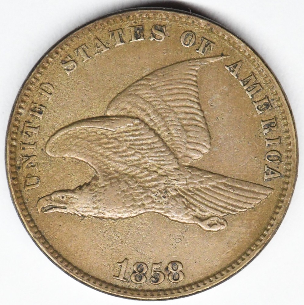 1858 flying eagle cent small letters in a higher grade