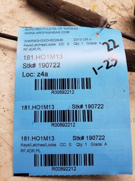 CR-V 2013 Keys/Latches/Locks 892212