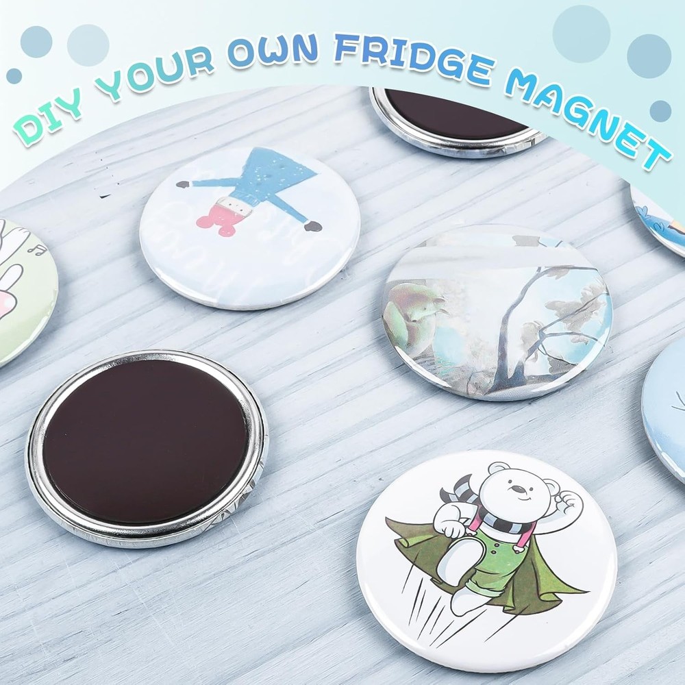 Complete 100-Piece Fridge Magnet Maker Kit - Includes Metal & Clear Components