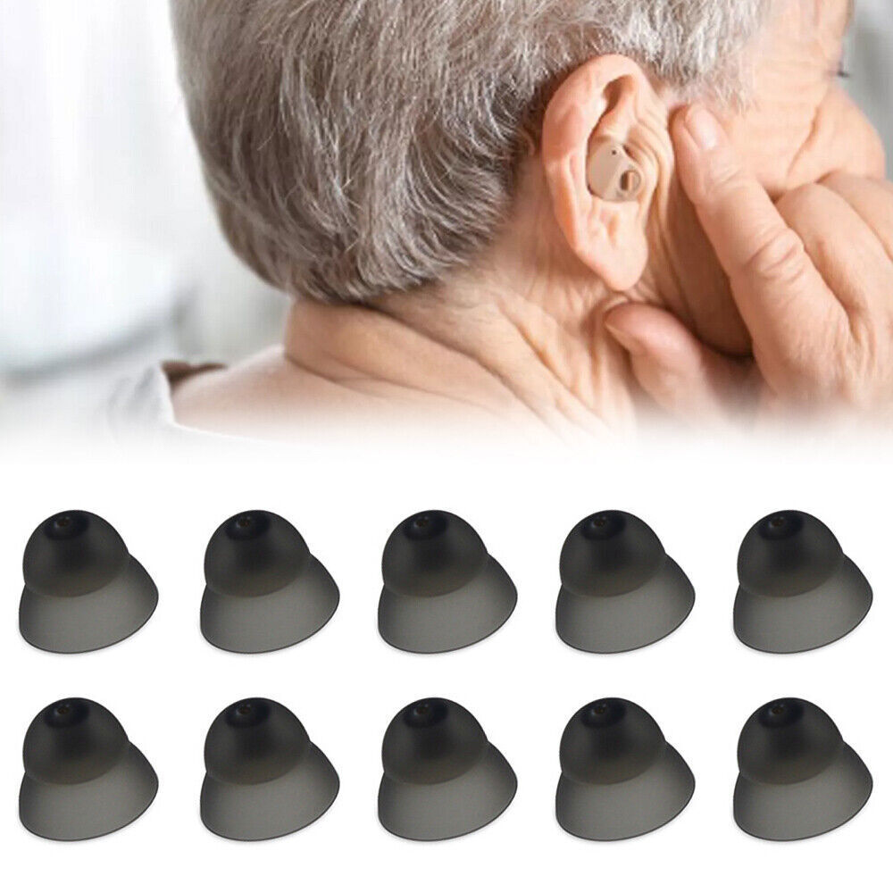 20Pcs Closed Fit Hearing Aid Domes Earplug Silicone Double Layer Eartips Replace
