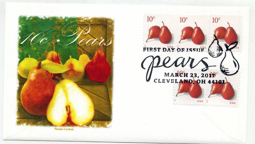 5178 10c Pears, Panda Cachets, pictorial FDC