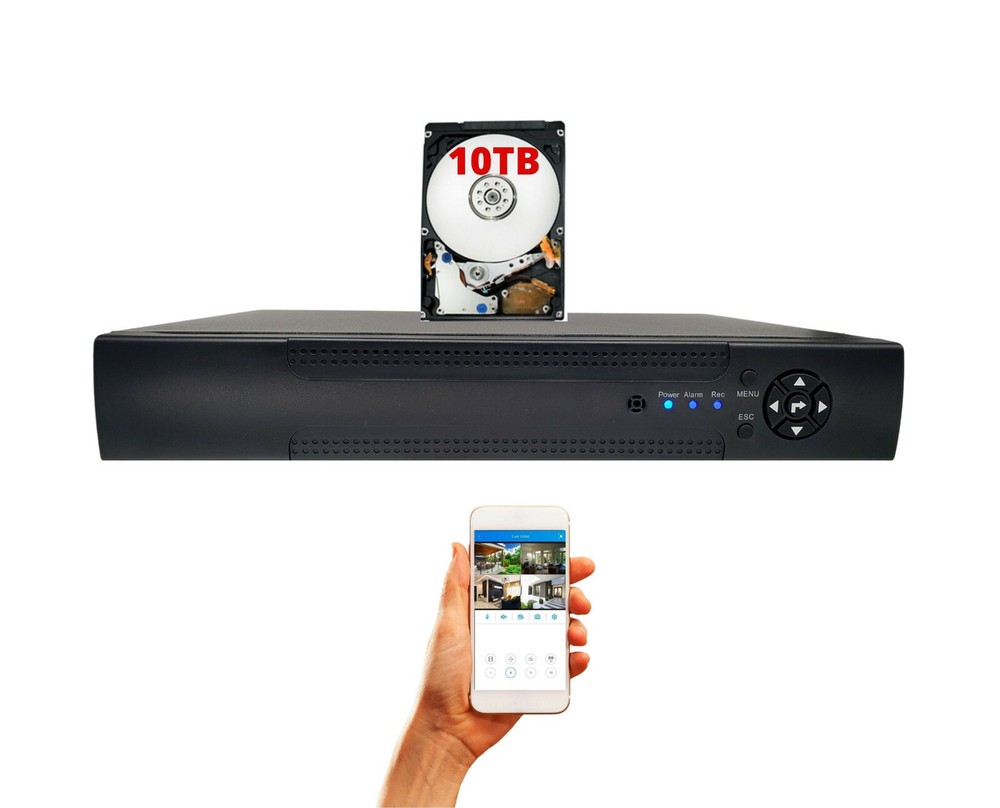 Evertech 16 Channel H.265 AHD TVI CVI Analog Security Camera Recorder DVR 10TB