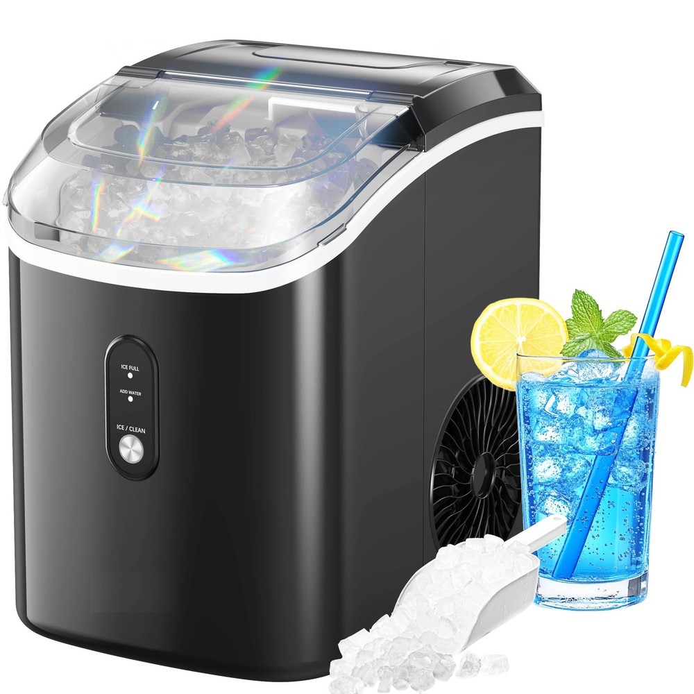 Nugget Ice Maker Countertop, Pellet Ice Machine with Self-Cleaning Function, Pro