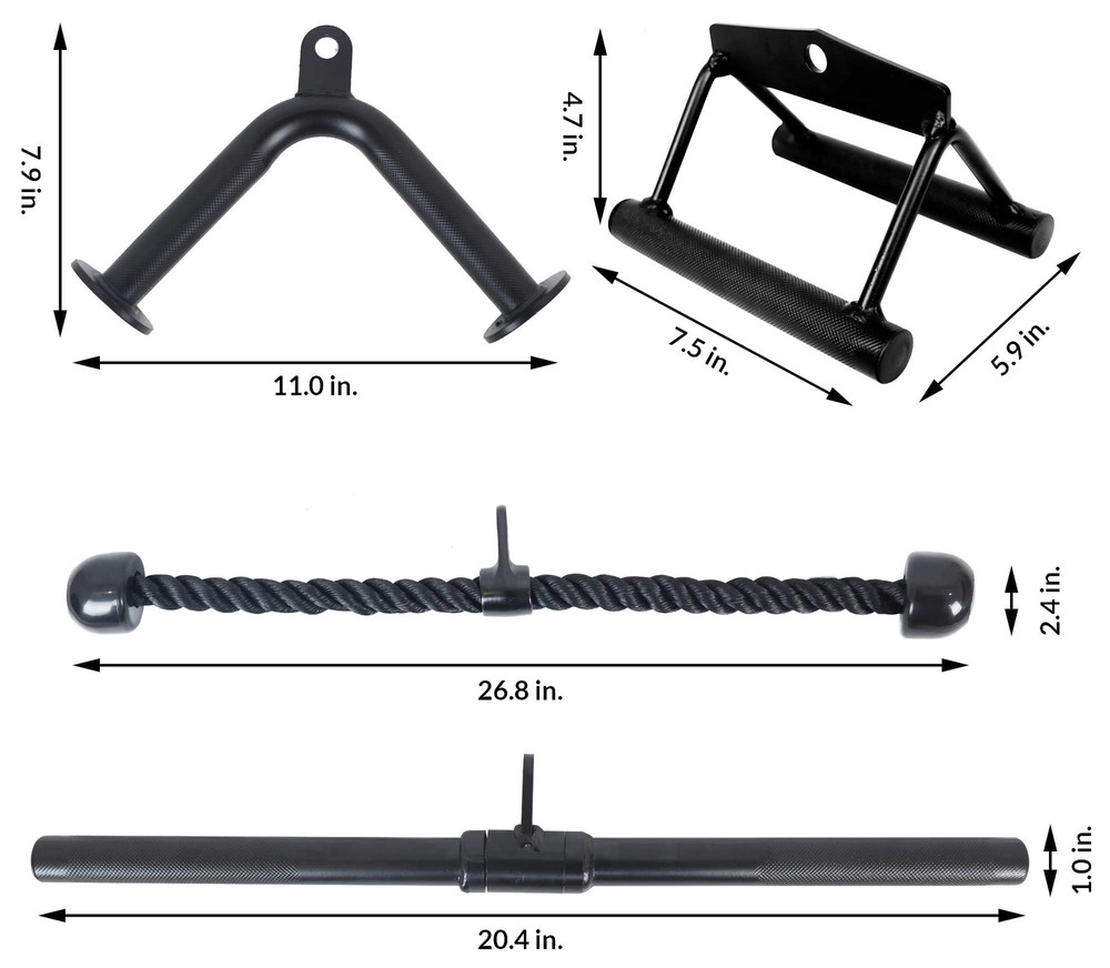 Tricep Press Down Cable Attachment, LAT Pulldown Attachment, Weight Machine A...