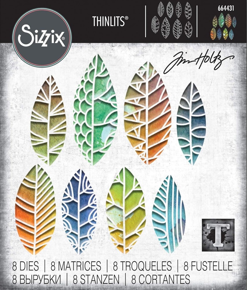 Cut Out Leaves Sizzix Thinlits Thin Metal Leaf Die Set by Tim Holtz 664431 NEW