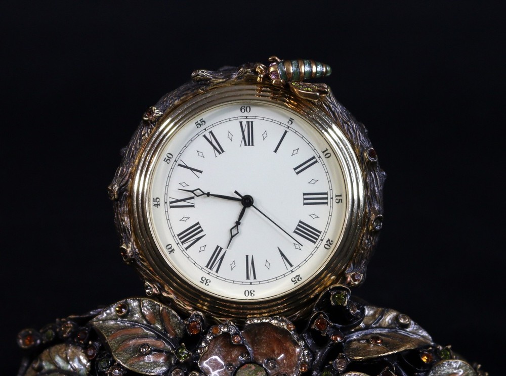 Jay Strongwater Mayfair Leaf & Bee Clock
